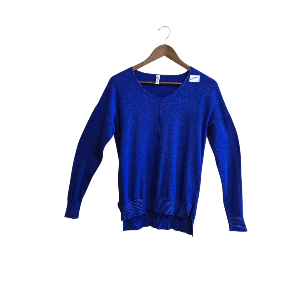 Jouica Women's Sweater Size SM Royal Blue Long‎ Sleeve V Neck Pullover Casual